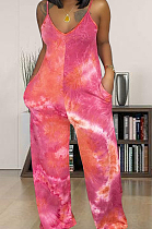 Fashion Sexy Tie Dye Print Sling Wide Leg Jumpsuits TZ1191 