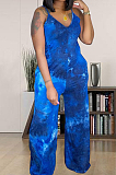 Fashion Sexy Tie Dye Print Sling Wide Leg Jumpsuits TZ1191 