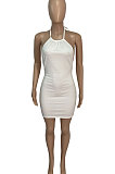 SUPER WHOLESALE | Halter Neck Knotted Strap Cultivate One's Morality Sexy Mini Dress Q870