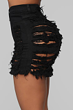 Women Fashion Holes Rip High Waists Shorts Jean WE7103