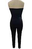 Sexy One Shoulder Slit-back Split High Waist Casual Pantsuit SFM0261