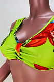 Euramerican Women Chest Wrap Condole Belt Skirts Sets JZH8058