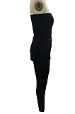 Sexy One Shoulder Slit-back Split High Waist Casual Pantsuit SFM0261