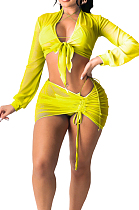 Fashion Sexy Stretch Prue Color Net Yarn Beach Sets SMR10163