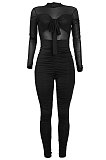Pure Color Sexy Long Sleeve Bodycon Jumpsuits MA6691
