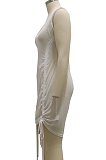 Fashion Sexy Stretch Net Yarn Drawsting Dress SMR10077