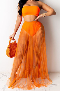 Fashion Sexy Net Yarn Perspective Beach Skirts QZ4341