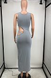 Night Club Fashion Round Neck Hollow Out Long Dress HG120 