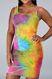 Fashion Sexy Sleeveless Tie Dye Print Dress SMR10132 