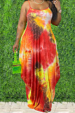 Sexy Tie Dye Colorful Print Sing Loose Dress X9305 