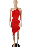 Pure Color Sexy Hollow Out Club Mini Dress SH7263