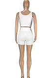 Fashion Casual Prue Color Vest Shorts Two-Piece SM9185