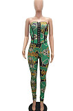 Trendy Sexy Top Vest Backless Cultivate One's Morality Printing Pants Sets MR2095