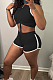 Fashion Pure Color Hoodie Vest Shorts Two-Piece WY6799