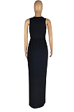 Euramerican Fashion Sleeveless Vest Have Pocket Casual Long Dress E8597