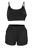 Sport Fitness Casual Backless Pure Color Shorts Sets HR8173