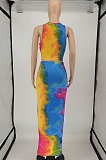 Trendy Printing Tie Dye Skirts Stes SMY8100