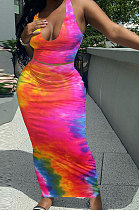 Trendy Printing Tie Dye Skirts Stes SMY8100