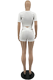 Fashion Casual Stretch Short Sleeve Shorts Sports Two-Piece YYF8223