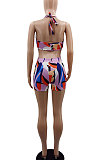 Trendy Women Multi Printintg Halter Neck One Piece Swimsuits GB8018
