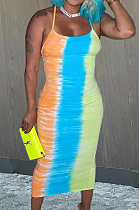 Euramerican Tie Dye Fashion Sexy Sling Dress LJJ6063