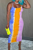 Euramerican Tie Dye Fashion Sexy Sling Dress LJJ6063