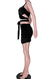 Sexy Bandage Split Ruffle Skirts Sets GL6380
