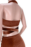 Sexy Bandage Split Ruffle Skirts Sets GL6380