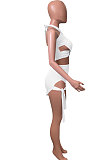 Pure Color Halter Neck Bandage Skirts Sets NK248
