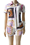 Euramerican Trend Totem Printing Shirts Short Sleeve Shorts Sets WM2519