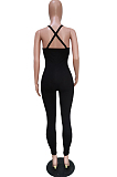 Pure Color High Elastic Pit Bar Casual Sling BodycoN Jumpsuits BBN172
