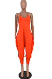 Pure Color Sling Vest Irregularity Loose Jumpsuits Haroun Pants HY5229 