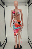 Sexy Hollow Out Print Bikini Skirt Swimsuit NL6066