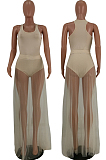 Euramerican Sexy Net Yarn Vest Bikini Skirts Sets HY5051