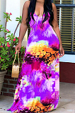 Fashion Summer Casual Printing Sling Long Dress WT9141