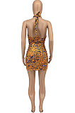 Euramerican Women Fashion Casual Chest Wrap Mini Dress ATE65001