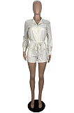 Fashion Casual Long Sleeve Waist Bind Jumpsuits LS6445