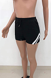 Casual Pure Color Patchwork Double Pocket Shorts HT6070