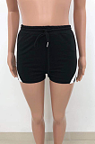 Casual Pure Color Patchwork Double Pocket Shorts HT6070