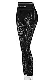 Lace Spliced Collect Waist Tight Carry Buttock Pencil Pants BLG144970