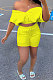 Pure Color V Neck Sport Casual Pocket Shorts Sets SMY8103
