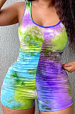 Fashion Tie Dye Sleeveless Romper Shorts SYY8062