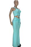 Euramerican Fashion Pit Bar Ruffle Long Dress Sets YT3278