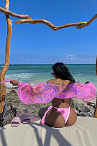 Trendy Sandbeach Ventilate Loose Suntan Prevention Colorful Mantle Blouse FFE146