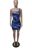 Euramerican Fashion Casual Printing Mini Dress T223