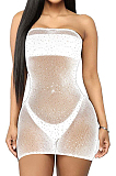 Sexy Fashion Net Yarn Beach Bood Tube Top Dress SMR10045