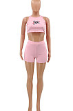 Pink Casual Sexy Vest Shorts Sets PY810-1