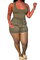 Army Green Sexy Vest Shorts Stakerope Casual Shorts Sets SFM0274-7
