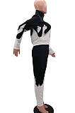 White Euramerican Fashion Positioning Print Long Sleeve Long Pants Two Piece TK6148-1
