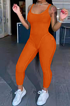 Orange Fashion Vest Sexy Bodycon Jumpsuits TK6183-3